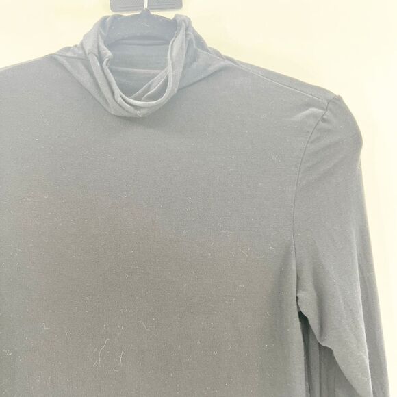 14th & Union Long Sleeve Top Womens Size PM Black Mock Neck Pullover‎ Stretch - Picture 3 of 5